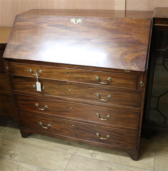 A George III mahogany bureau W.102cm